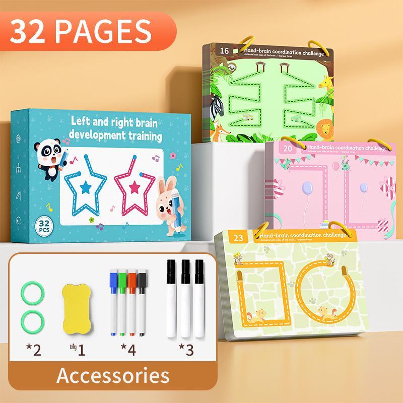 Penmanship & Logic Puzzle Calligraphy Practice Workbook for Early Education