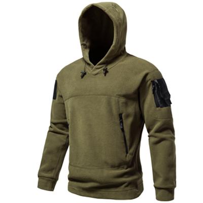 Jaqueta masculina com capuz militar quente para uso externo com lã tática térmica polar e capuz para caminhadas
