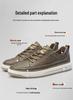 Men's Summer Cowhide Round Toe Breathable Leather Sneakers