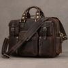 Vintage Crazy Horse Leather Travel Bag Men'S Business Cowhide Briefcase Genuine Leather Portable Oblique Span Bag Briefcase
