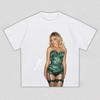 Sabrina Carpenter Vintage Pop Singer Tour Print T-shirt, Loose Pure Cotton Streetwear Tee, Exclusive Women and Men T-shirt