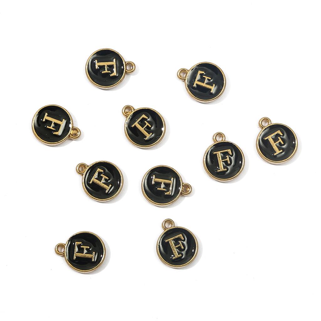 10Pcs Metal Enamel English Letters Charms Pendant For DIY Jewelry Making Necklace Bracelet Accessories