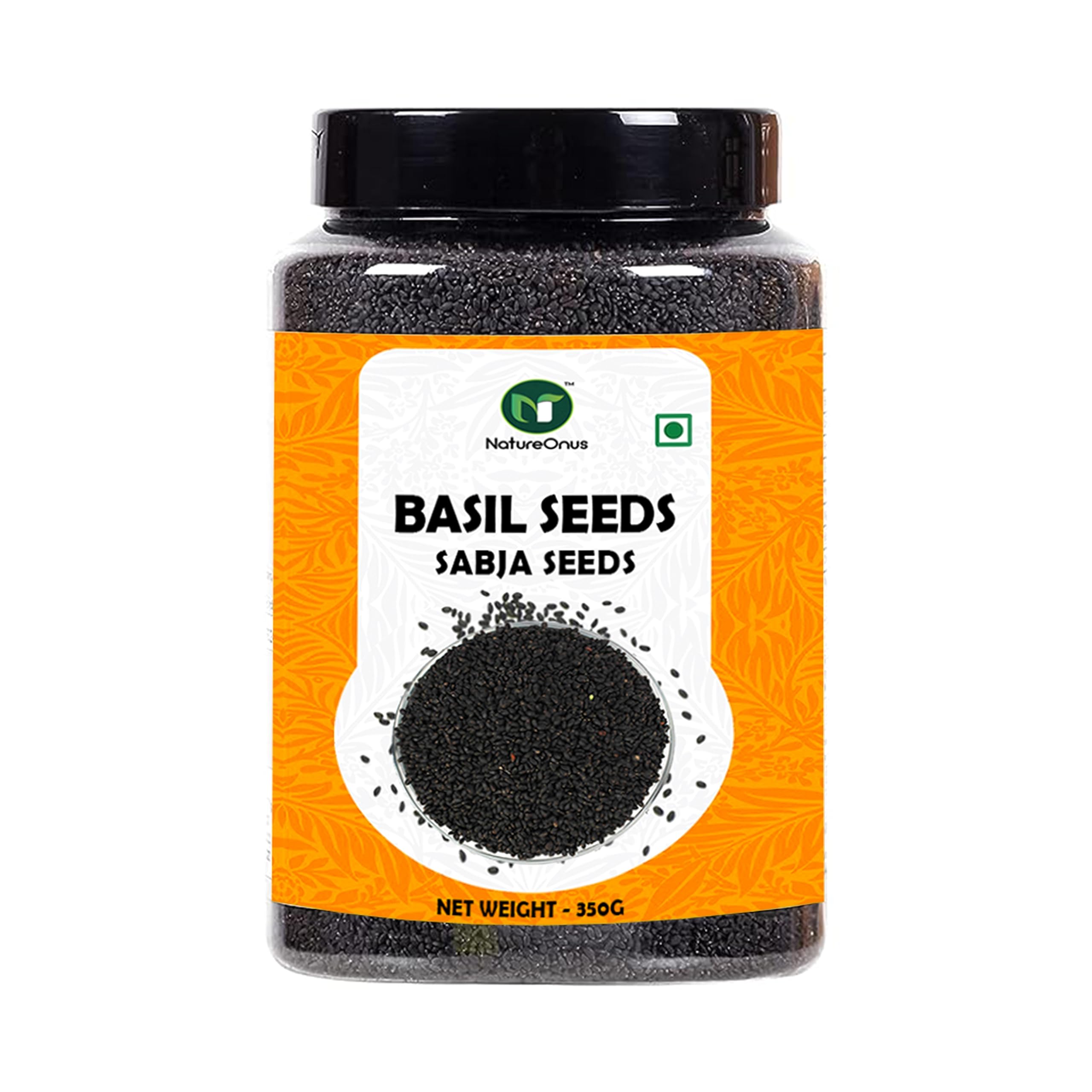 

NatureOnus Basil Seeds 350g - Tukmaria Seed with high fibre and Omega 3 | Sabja Seed | Seeds for Eating