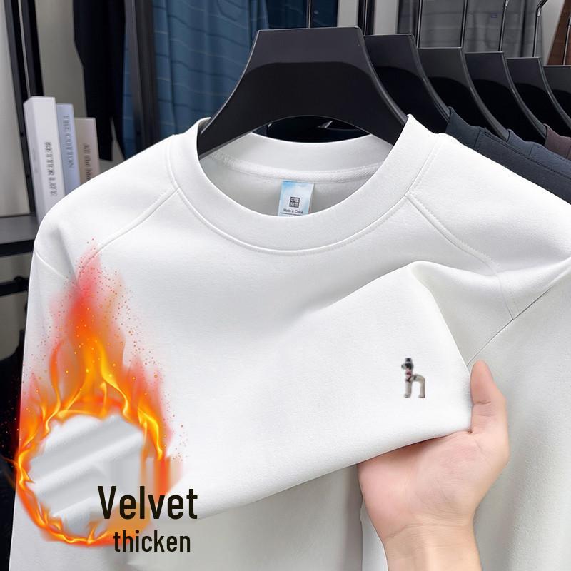 Haggis Men s Crew Neck Sweatshirt, Brushed & Thickened for Warmth - Versatile Autumn/Winter Layer 2025. L