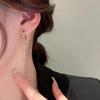 Korean Asymmetrical Heart Lock Pink Zirconia Earrings for Women - Summer Key Buckle Fashion Accessories