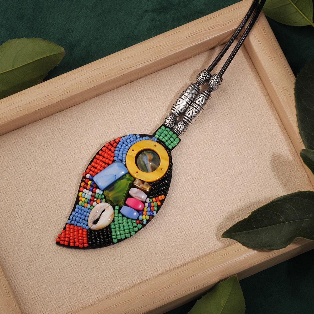 Bohemian Ethnic Leather Tassel Necklace