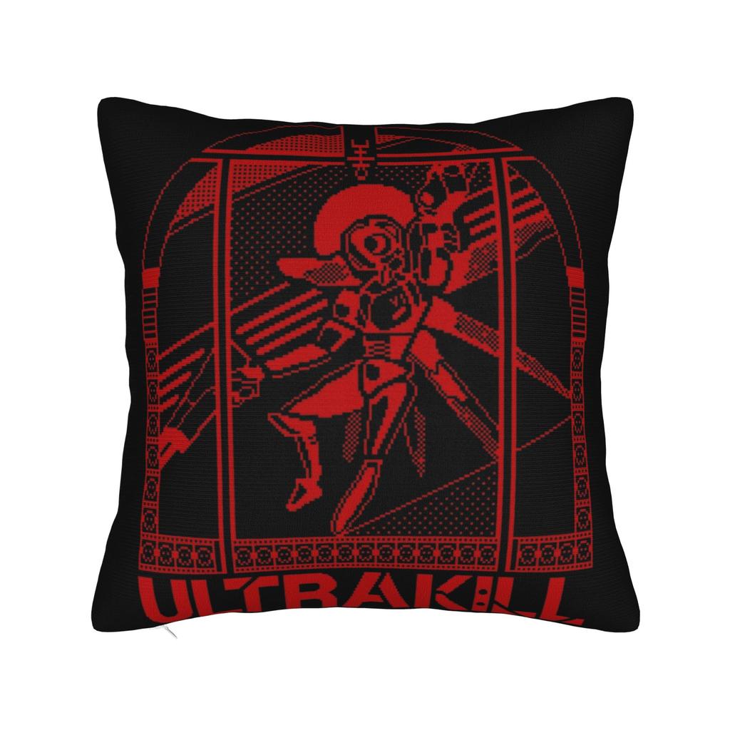 Подушки з принтом відеогри Ultrakill Наволочки для подушок Декор для теплої вітальні На блискавці Багаторозмірні