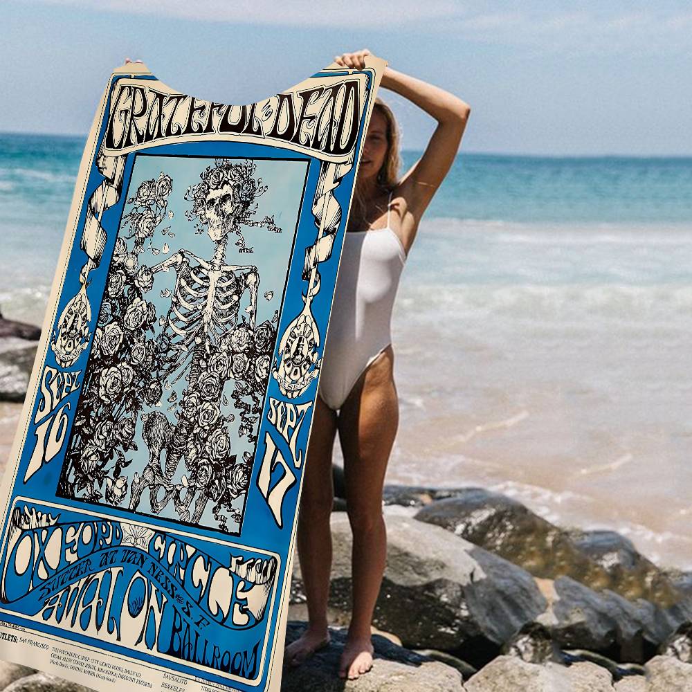 G-Grateful D-Dead Band Große Mikrofaser Strandtücher Schnelltrocknendes Handtuch Sand Strandtücher Poolhandtuch Für Reisen Schwimmbad Yoga