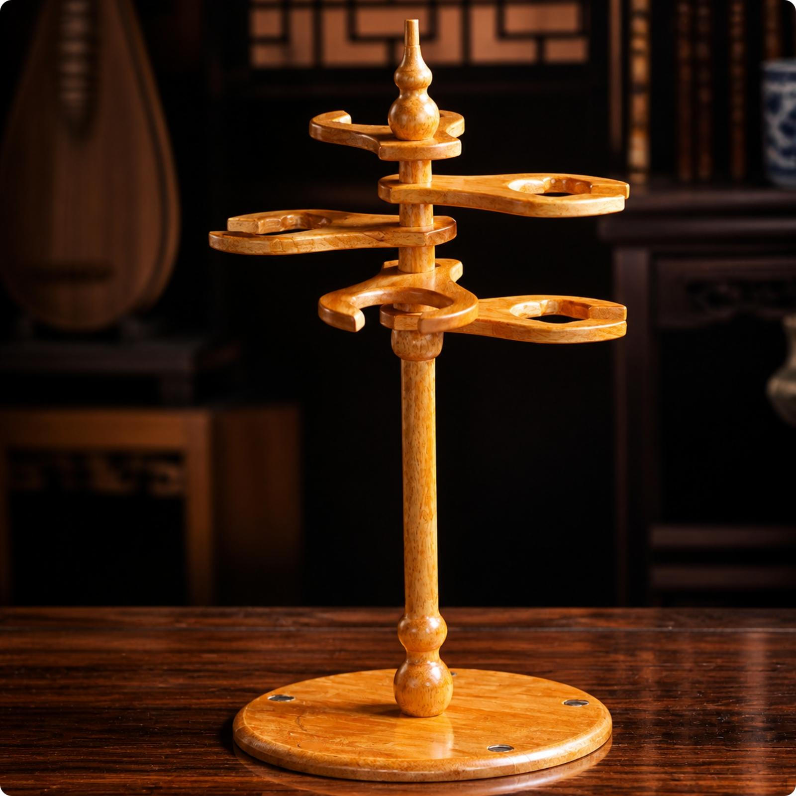 Freestanding Traditional Flute Holder Tiered Support