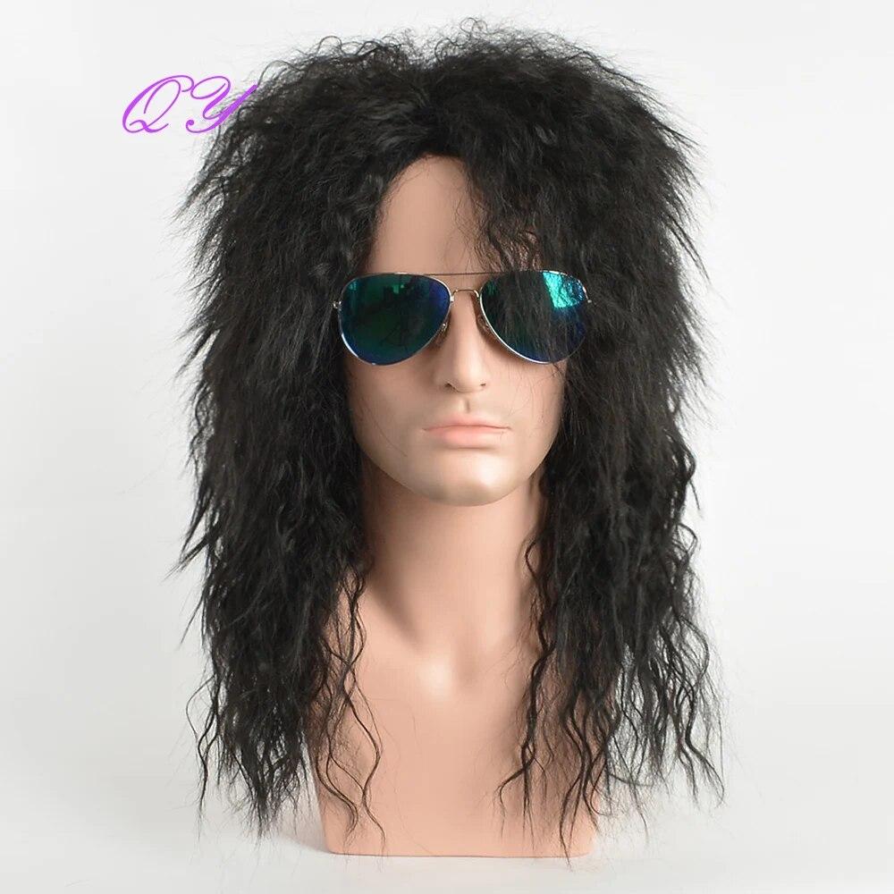 Synthetic Long Blonde  Water Ripple Hair Wigs For Men Curly Natural Wig Adjustable Size Suitable for Daily Wear Man Hair Wig