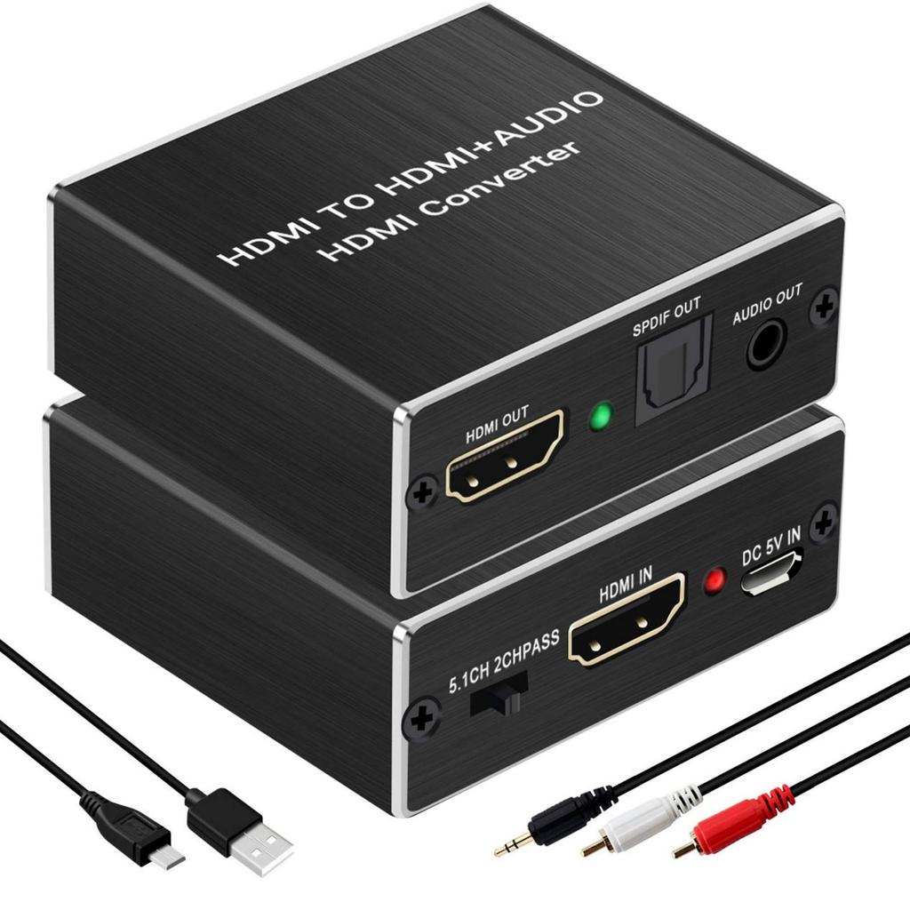 Yukidoke 4K HDMI Audio Optical Digital PS4 Analog Video and Audio HDMI SPDIF Stereo PS4 Pro Slim USB Power Cable Separator, Splitter, Compatible,