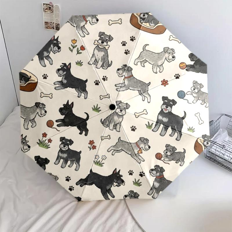 1 PC Automatic Folding Umbrella - Cute Dog Pattern, Portable & Foldable Design with 8 Ribs, Christmas Birthday Gifts