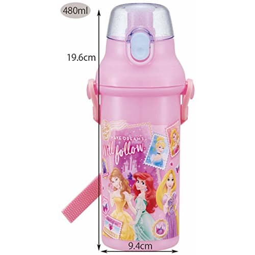 Skater Children's Plastic Water Bottle, Princess Disney, 2020 New Design, 480ml, PSB5SAN
