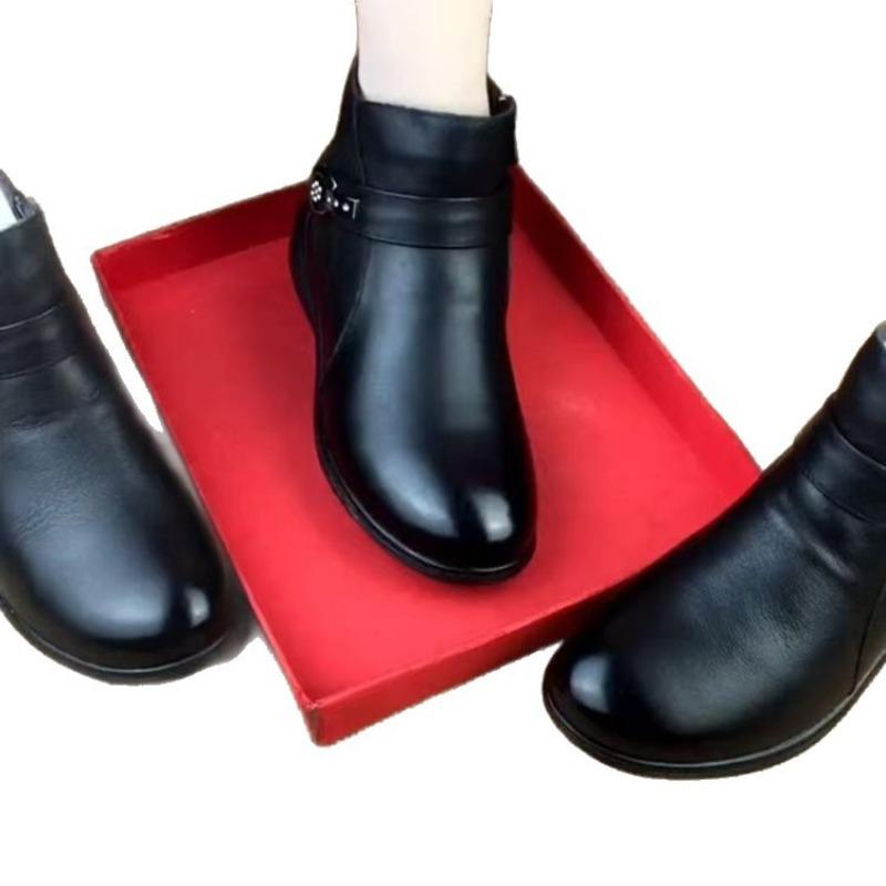 New soft-soled velvet warm cotton shoes women's winter thickened non-slip middle-aged shoes women's fashion short boots