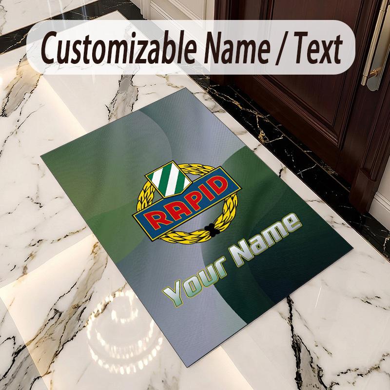Crystal Velvet Rug Rapid Wien FC Print Custom Name Text Floor Mat Home Decor