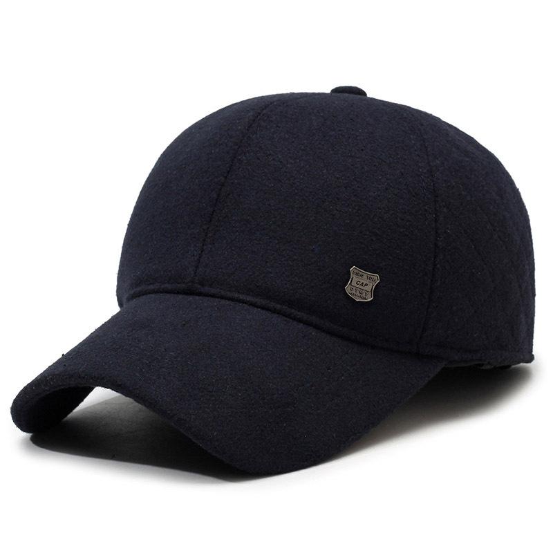 Men'S Hat Middle-Aged And Elderly Thickened Ear Protector Warm Cap Outdoor Woolen Cold-Proof Dad Cotton Hat
