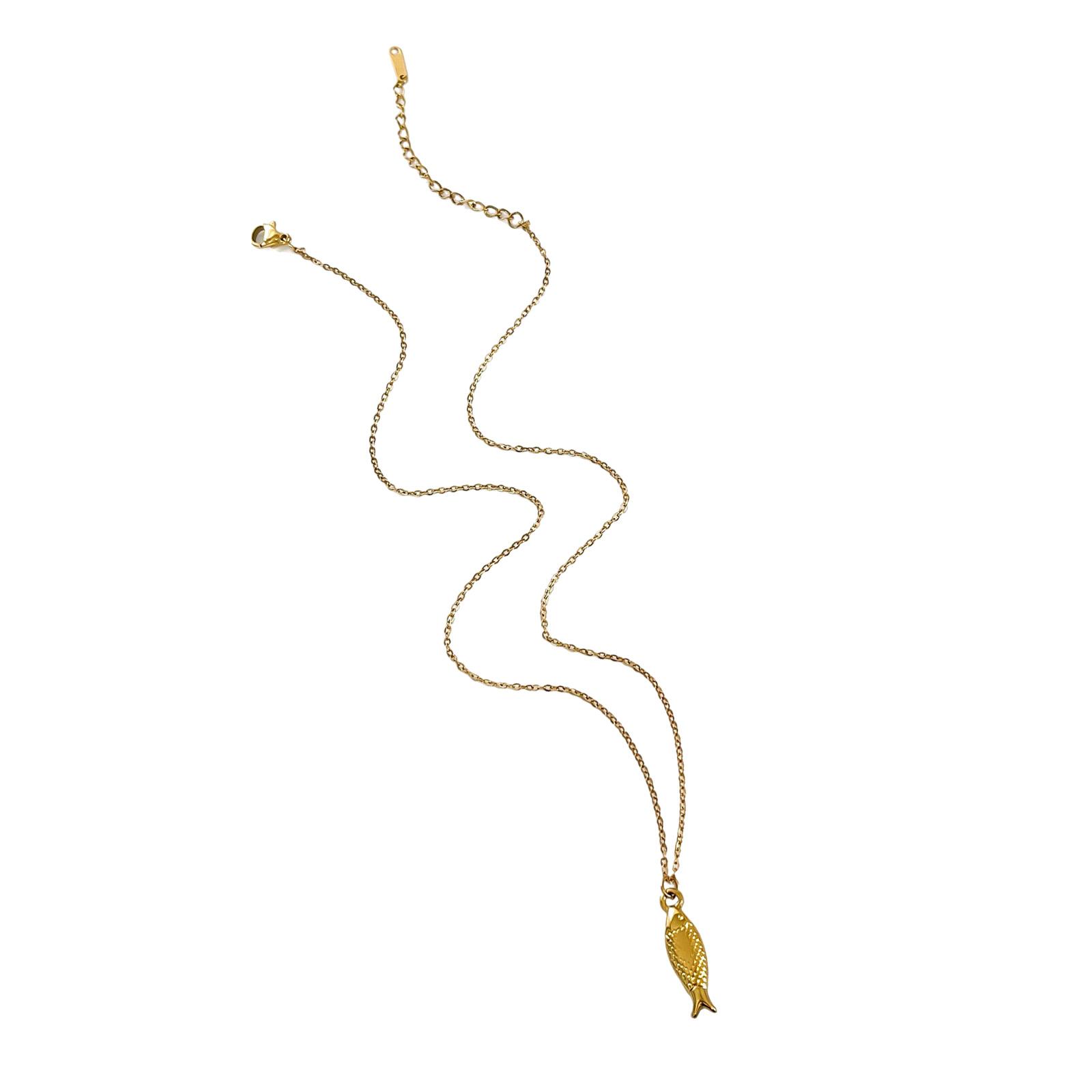 

Fashionable Necklace Set with Unique Fish Pendants Sturdy Stainless Steel Gifts Decoration for Trendy Women Daily Use