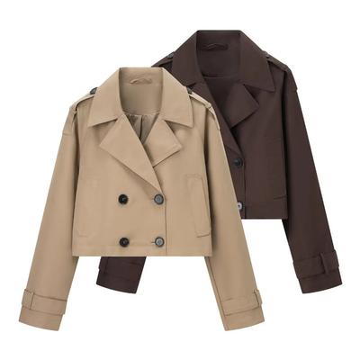 Autumn Fashion Short Double Breasted Coat Chic Breasted Joker Long Sleeve Coat Outerwear