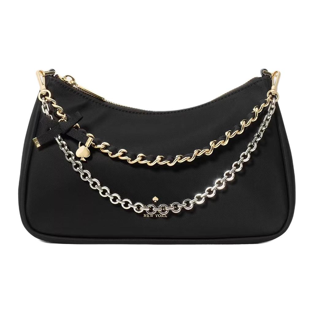 Kate Spade Cow Leather One Shoulder Handbag Medium Women's Black KN256-001
