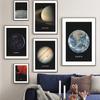 Nordic Posters And Prints Solar System PLUTO MARS EARTH SATURN MERCURY Wall Art Canvas Painting Decor Pictures For Living Room