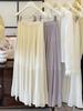 White Chiffon High-Waist A-line Pleated Long Skirt (Spring/Summer 2026)
