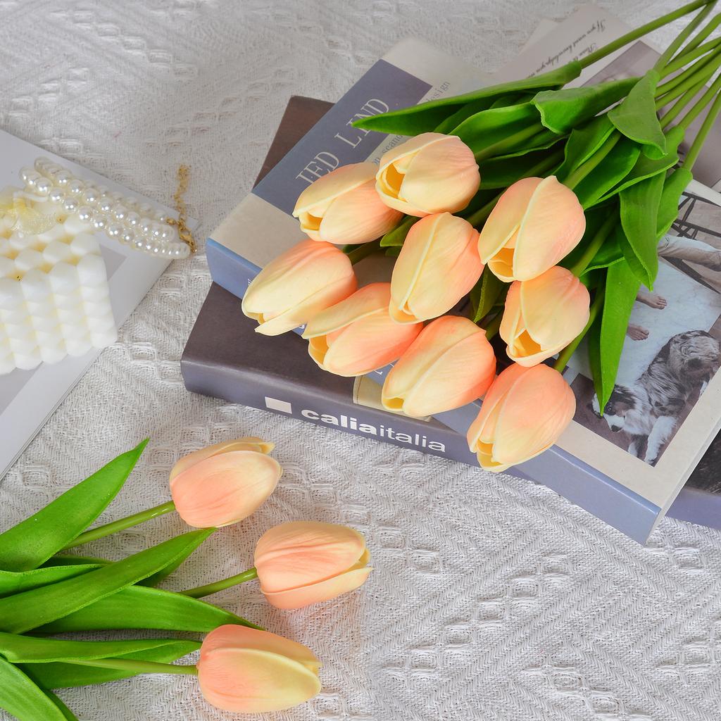 30 Stück Künstliche Tulpen 34cm Real Touch PU Kunstblumen Tulpenstiele für Hochzeit Frühlingsstrauß Blumengesteck Zuhause Büro Party Dekoration