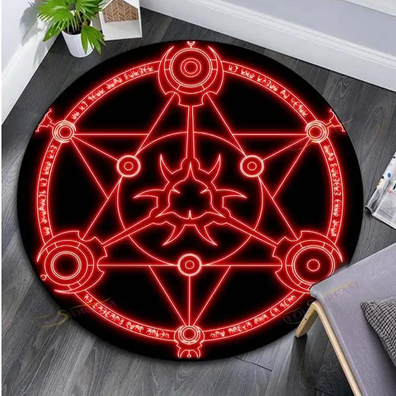 

Cartoon Magic Circle, Celestial Star Pattern, Dark Series Theme, Home Decorative Round Carpet, Game Room Floor Mat 60cmx60cm