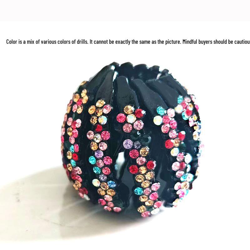 "Elegant Rhinestone Hair Clip & Ponytail Holder - Bird's Nest Design"