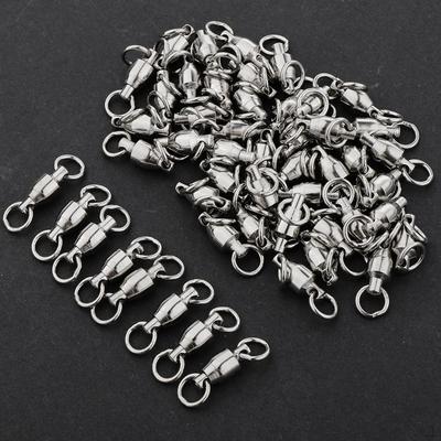 50 Pièces Émerillons à Billes Attaches Rapides Crochets Émerillon Solide