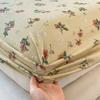 1Pcs Sheet Pastoral Flower Fitted Sheet Non Slip Bedspread Washable Cotton With Elastic Band Mattress Cover (No Pillowcase)