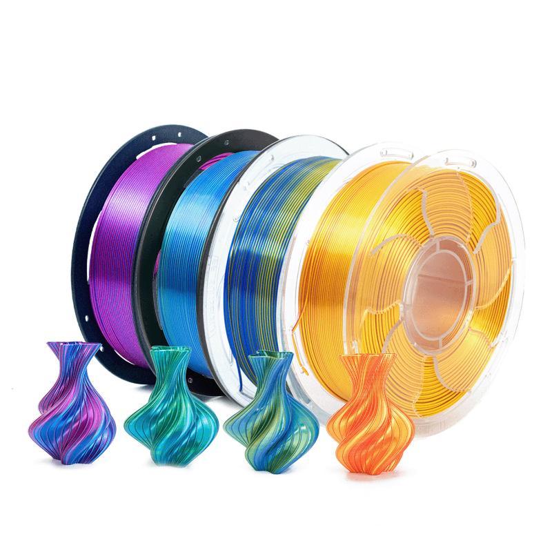 1Kg Silk Rainbow Pla Filament 1.75Mm Shiny Multicolor 3D Printer Filament Fast Color Change Plus-Minus 0.03Mm 1Kg Spool