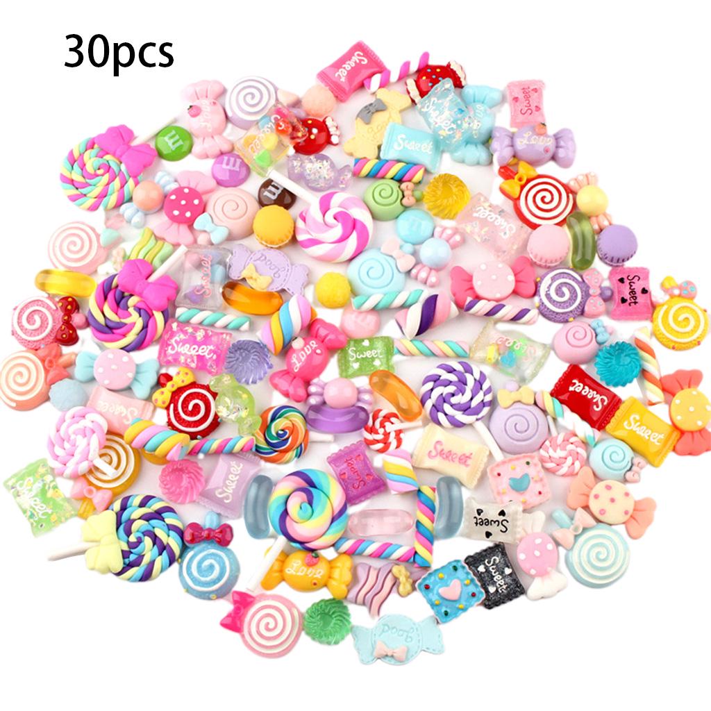 50pcs Mixed Flowers Resin Flatback Embellishment Charms for DIY Phone Case