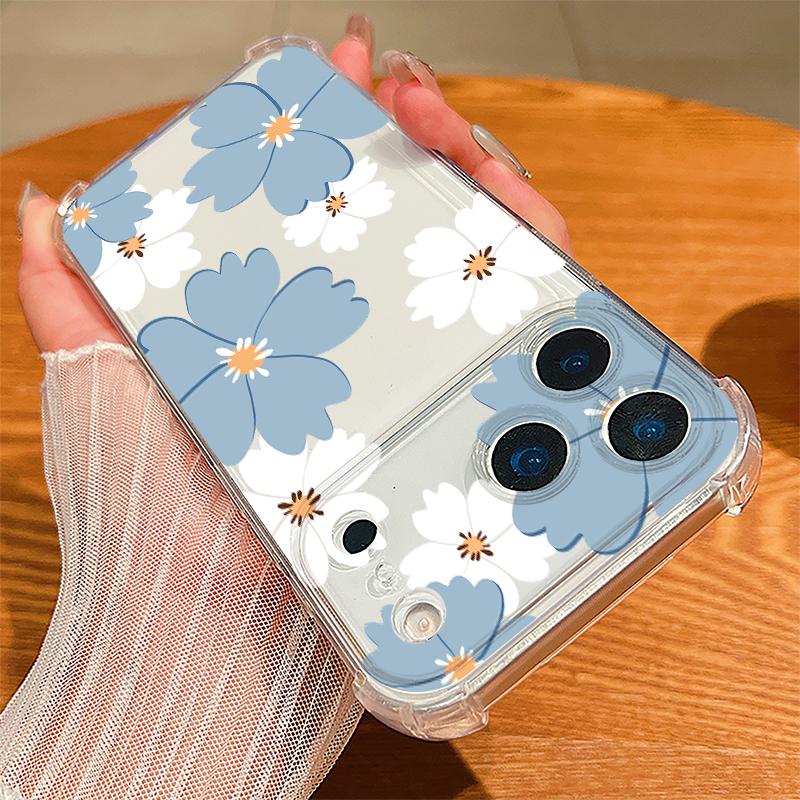Pink Peony Floral Pattern Case For iPhone 17 Pro Max Coque iPhone 16 15 14 13 Pro Max 11 Shockproof Clear Soft Silicone Cover