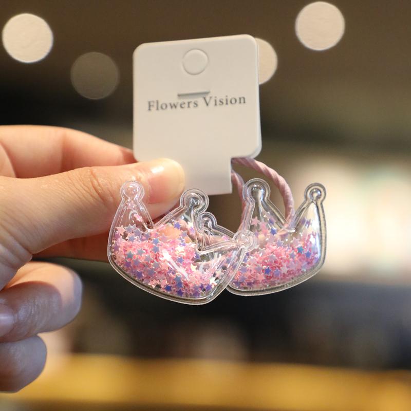 2PCS Fruit Quicksand BB Cartoon Clips Kids Hairpins Children Headwear Baby Clips Headdress Elastic Hair Bands Girls Accessories
