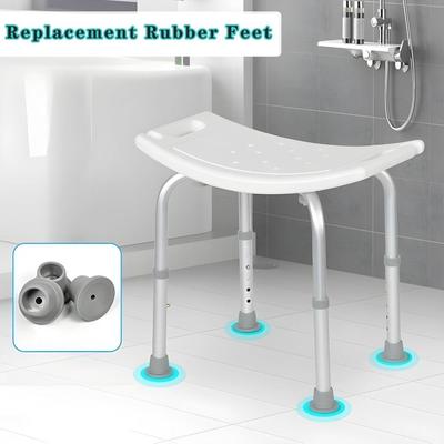 Novas Pontas de Borracha para Pés de Cadeira de Banho Resistentes 28,6MM Cobertura de Pé para Cadeira de Banho Cinza Pontas Antiderrapantes Bancos para Banho