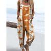 VIONA Damen Ärmelloser Jumpsuit Sommer Boho Floral Weites Bein Lange Hose Strampler Damen Träger Große Größen Freizeit Locker Latzhose