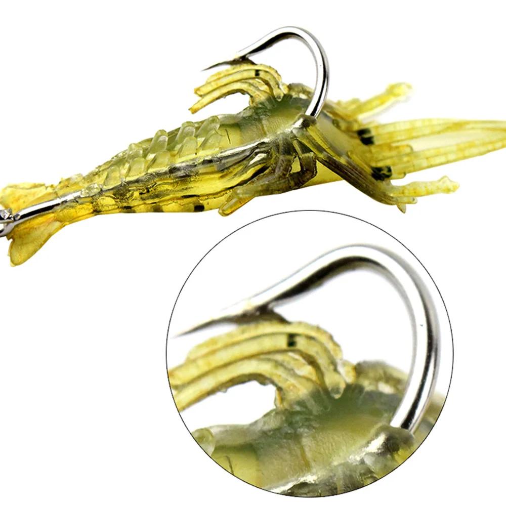 10/20PCS Artificial Soft Shrimp Lure Worm For Fishing Bait 1.3g/4cm Hook Sharp Crankbait Lures Silicone Shone Prawn Bait