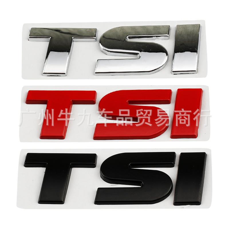 TSI Car Logo Modification Displacement Label Rear Tail Label Car Metal Logo Sticker Car Random Decoration Protective Sticker
