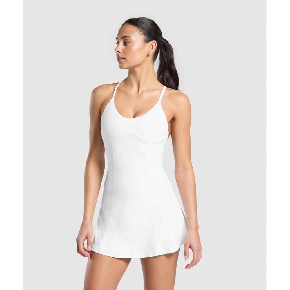 

Gymshark Платье 2 в 1 на бретельках, белое B2c6r Wb57 XS