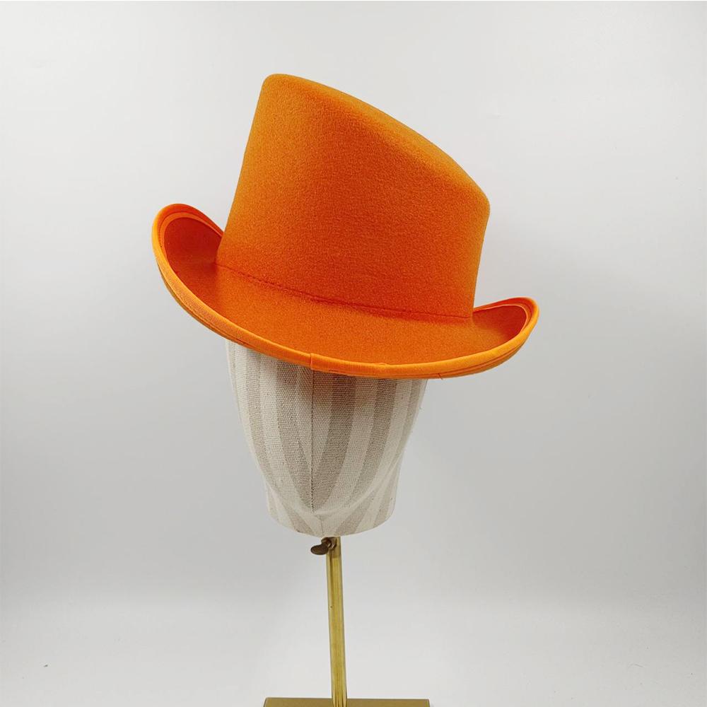 

High top gentleman derby hat fedora magic hat men and women gentleman colored bevel hat felt presidential hat L60CM