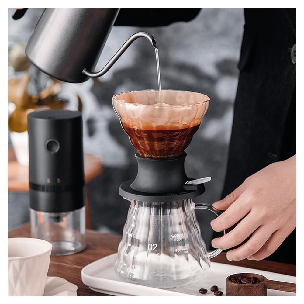 500ml Drip Coffee Server with Coffee Dripper Set, Hand Drip Coffee Server, Coffee Drip Set, Suitable for Cafes and Coffee Shops, Heat and Cold