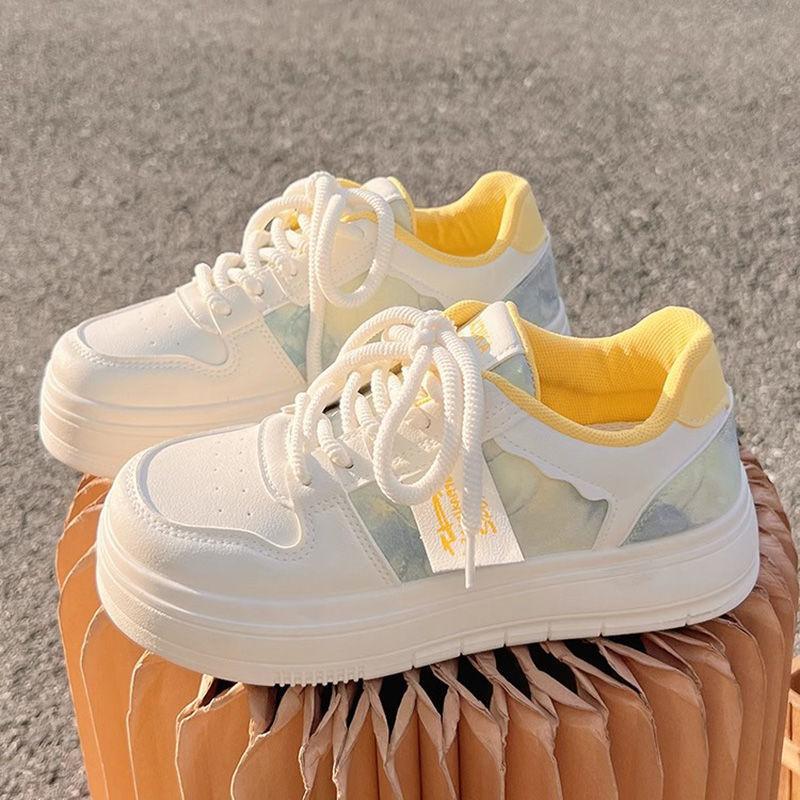 

Новые китайские спортивные белые кеды женские универсальные шикарные трендовые туфли весна-осень 2025 новые повседневные кеды на платформе детские 40