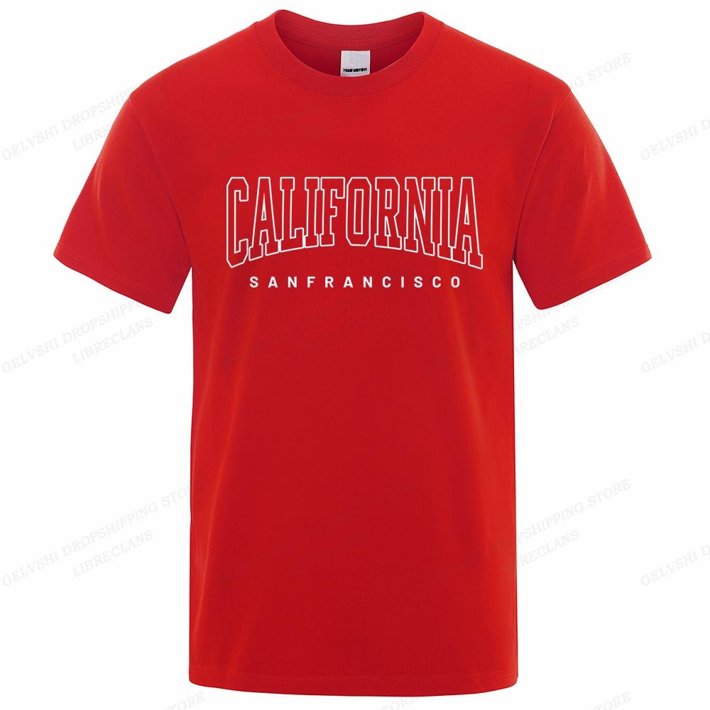 California T Shirt Unisex Unisex Fashion T-shirts Cotton Tshirt Kids Hip Hop Tops Tees Boy Tees Y2k Clothes Summer Letter Camisetas