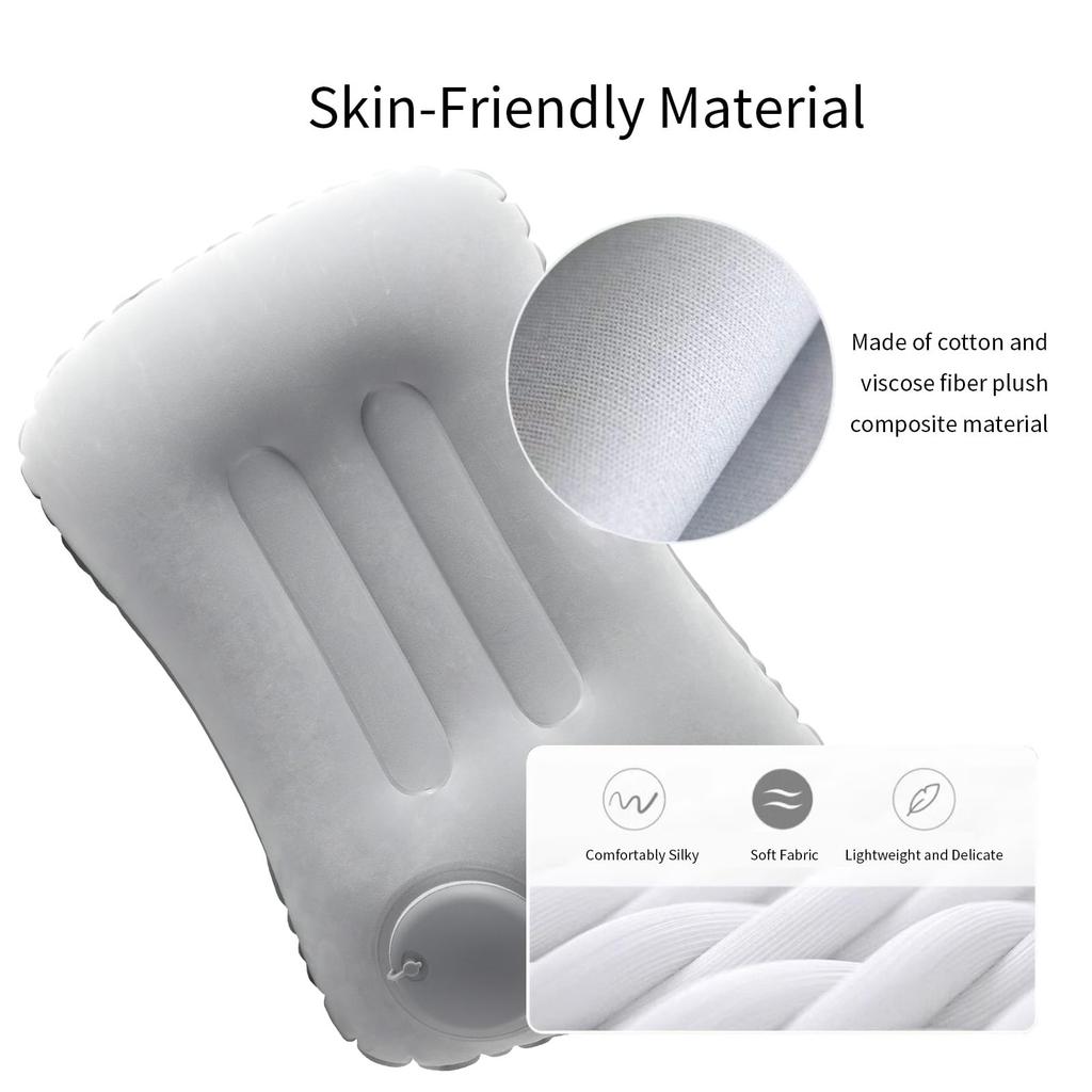 Portable Comfortable Inflatable Pillow, Camping Pillow, Pool Pillow, Ultra Soft Car Pillow for Neck and Lumbar Support