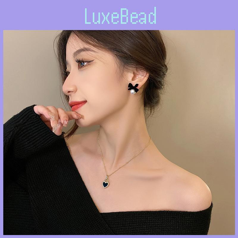 Trendy Butterfly Bow Earrings Pearl And Velvet High Fashion Ear Accessories