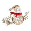 FREE ANGEL Christmas Snowman Hat Silk Tissue 3A Zircon Shell Independent Elegant and Birthday Party Gold Brooch, Pin, Button, Pin, Copper, Stone,