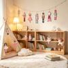 Handmade Christmas Tree Charms 10/20/30Pcs Nutcracker Wooden Ornaments, Pink Watercolor Hanging Decor with Cute Ornament Set for Kids Ballerina, Horse