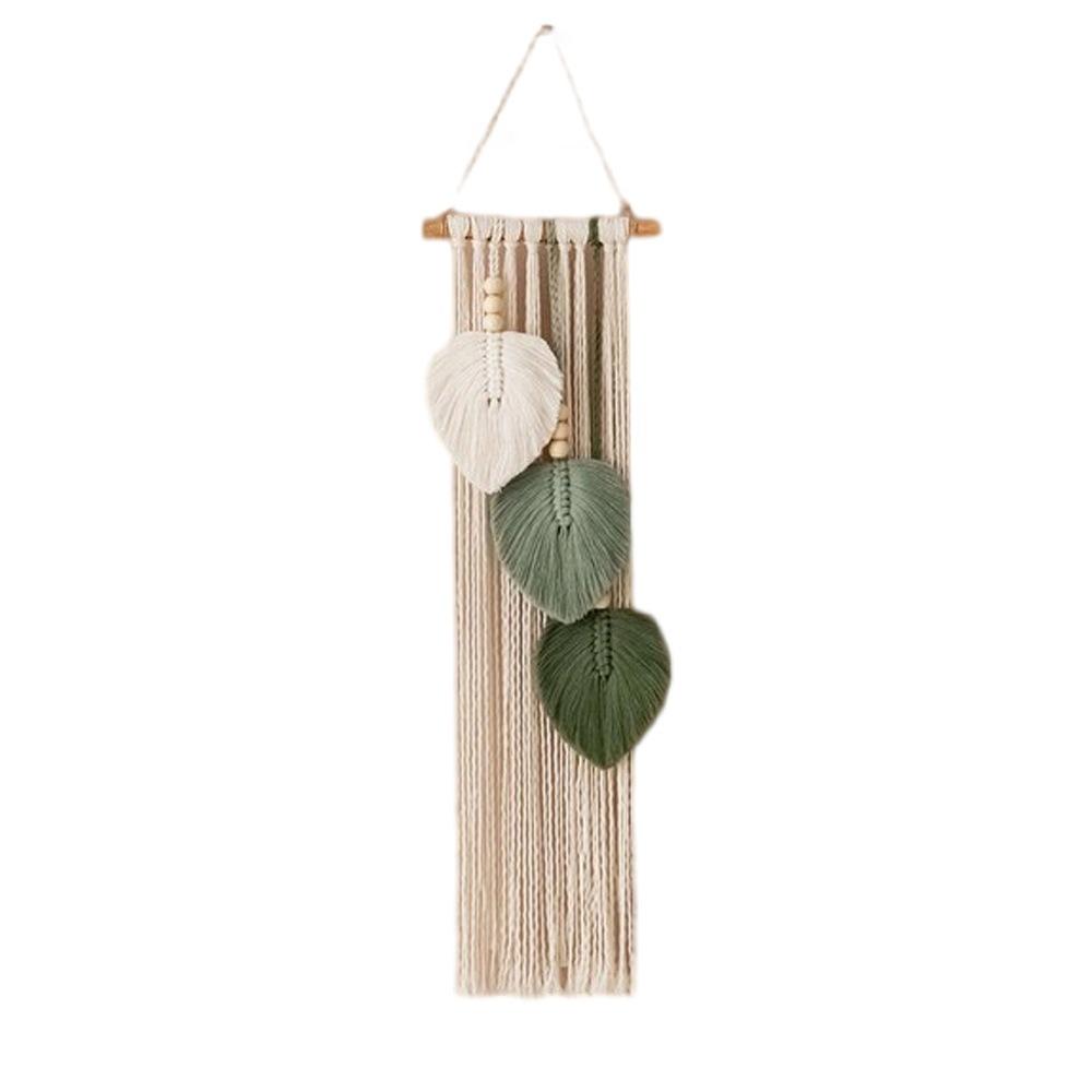 Unique Bohemian Decorative Tapestry Nordic Wall Hanging Pendant Modern Woven Leaf Tassels  Bedroom