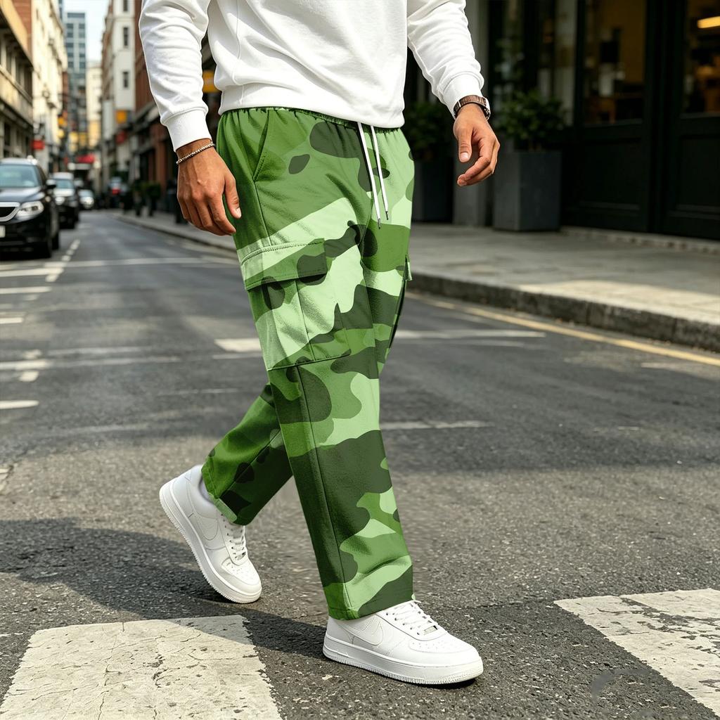 Men's Casual Straight Leg Drawstring Jogger Pants for Commute and Sports