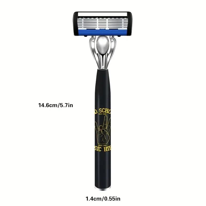 Classic 6-layer Manual Razor Set, 1 Handle With 12/18 RefillsStainless Steel Manual Shave Razors For Daily Face Care